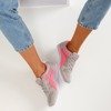 Hellgraue Damen-Sportschuhe mit rosa Kannasi-Einsätzen - Schuhe