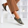 Hellgrüne Slip-On-Sneakers für Damen Leandra Camo - Schuhe