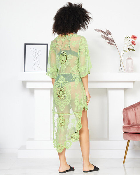 Hellgrünes Pareo-Sommerkleid aus Spitze - Kleidung