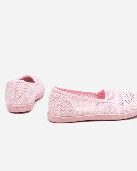 Hellrosa Kinder-Sneaker zum Hineinschlüpfen mit durchbrochenem Qey - Schuhe