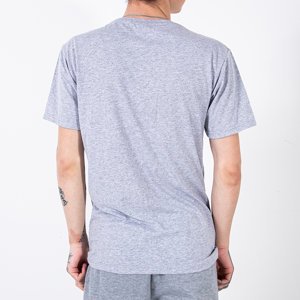 Herren Grau Printed Cotton T-Shirt - Kleidung