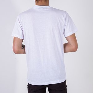 Herren weißes Baumwoll-T-Shirt - Kleidung