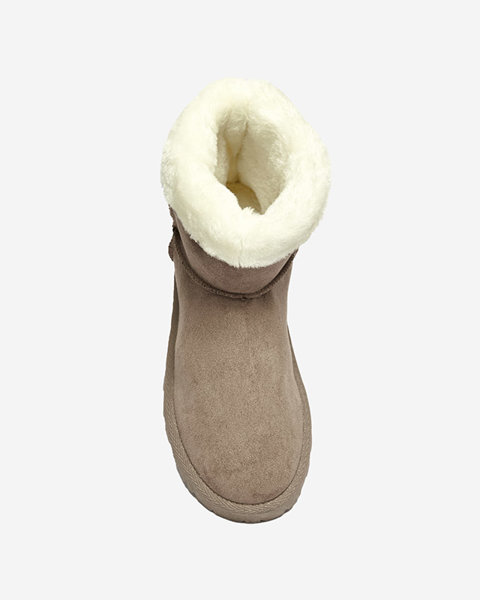 Isolierte Damen-Schneestiefel aus Öko-Wildleder in khaki Xetik - Footwear