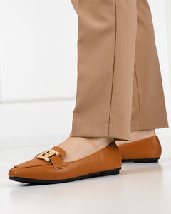Kamelfarbene Damen-Loafer Melukia - Schuhe