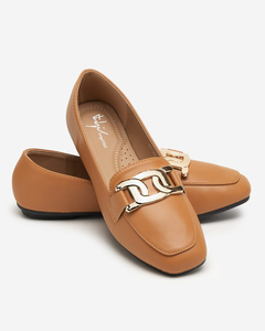 Kamelfarbene Damen-Loafer Melukia - Schuhe