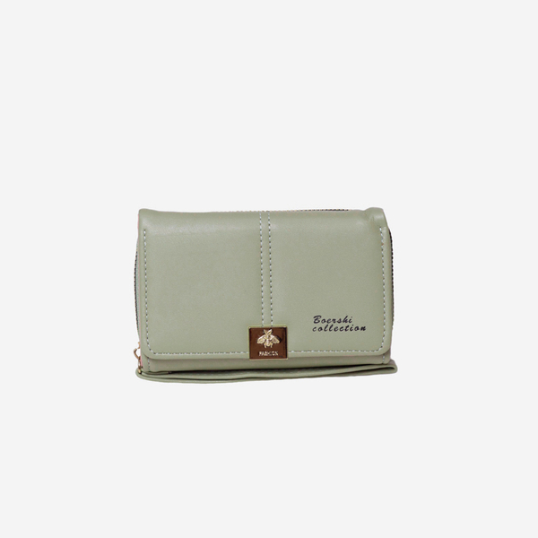 Kleines grünes Portemonnaie für Damen mit Verzierungen - Accessoires