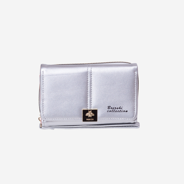Kleines silbernes Portemonnaie für Damen mit Verzierung - Accessoires