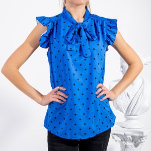 Kobalt-Tupfenbluse für Damen - Kleidung