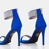 Kobaltsandalen für Damen auf höherem Absatz mit Klison-Zirkonias - Schuhe