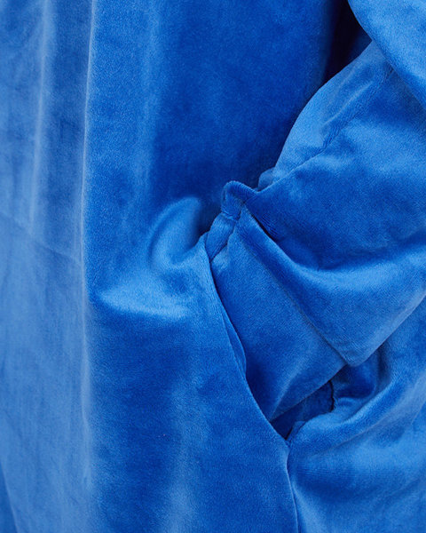 Lange Tunika für Damen in Kobaltblau mit Zirkonia - Kleidung