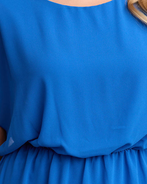 Leichtes Damen-Minikleid in Kobaltfarbe - Kleidung