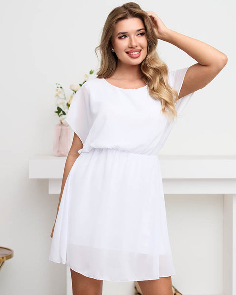 Leichtes Damen-Minikleid in Weiß - Kleidung