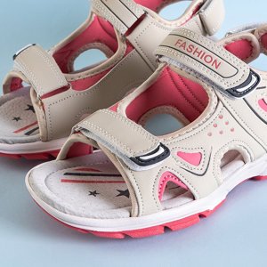 Ligs beige Kinder-Klett-Sandalen - Schuhe