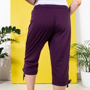Lila 3/4 PLUS SIZE Shorts für Damen - Kleidung
