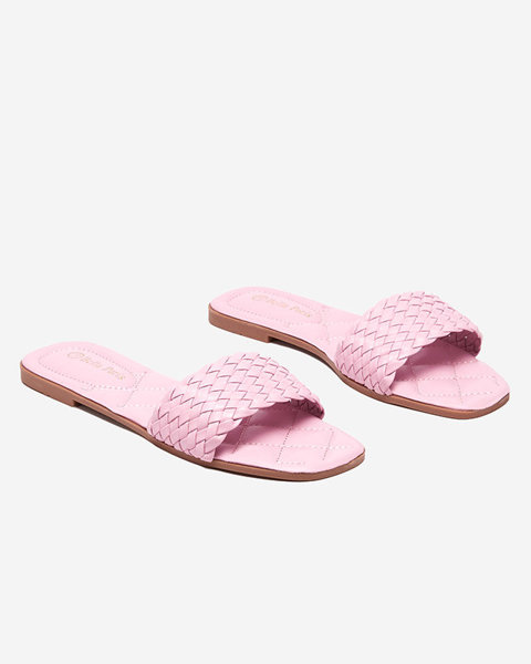 Lila Damenhausschuhe mit geflochtenem Streifen Cocota - Schuhe