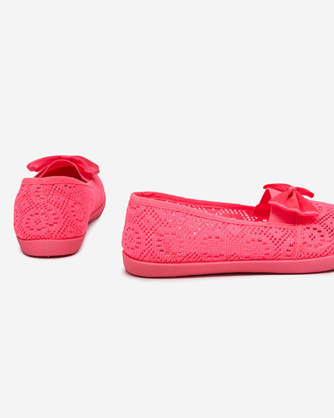 Mädchen-Sneaker mit Schleife Neonpink Osmo - Footwear