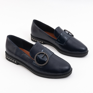 Marineblaue Damen-Loafer mit Schnalle Vauae - Schuhe