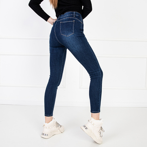 Marineblaue Damen-Skinny-Jeans - Kleidung