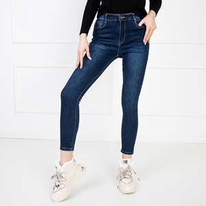 Marineblaue Damen-Skinny-Jeans - Kleidung