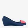 Marineblaue Gummimelisse für Frauen auf einem Grawiti-Keil - Schuhe