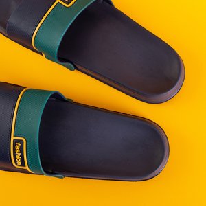 Marineblaue Gummipantoffeln mit grünem Gürtel für Herren Maxon - Footwear