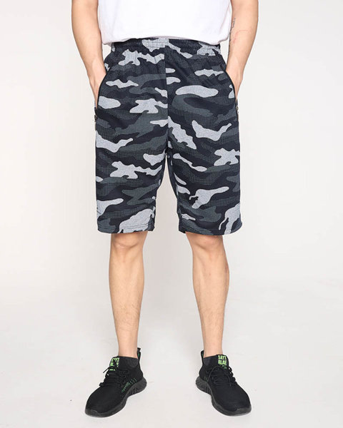Marineblaue Herren-Jogginghose mit Camouflage-Muster - Kleidung