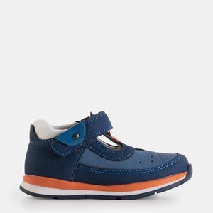 Marineblaue Jungenschuhe mit orangen Einsätzen Bartnie - Footwear