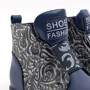 Marineblaue Mädchenstiefel mit orientalischem Muster Gasly - Footwear