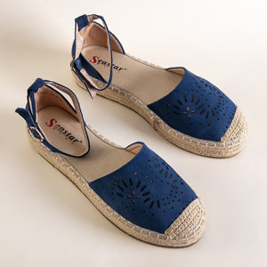 Marineblaue Sandalen für Damen a'la espadrilles Tiseria - Schuhe