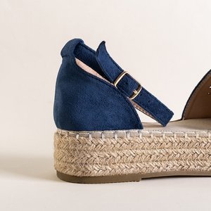 Marineblaue Sandalen für Damen a'la espadrilles Tiseria - Schuhe