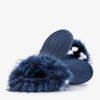 Marineblaue Schneeschuhe für Damen mit Pelz Solas - Footwear