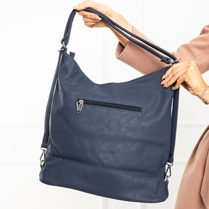 Marineblaue Shopper-Tasche aus Öko-Leder für Damen - Accessoires