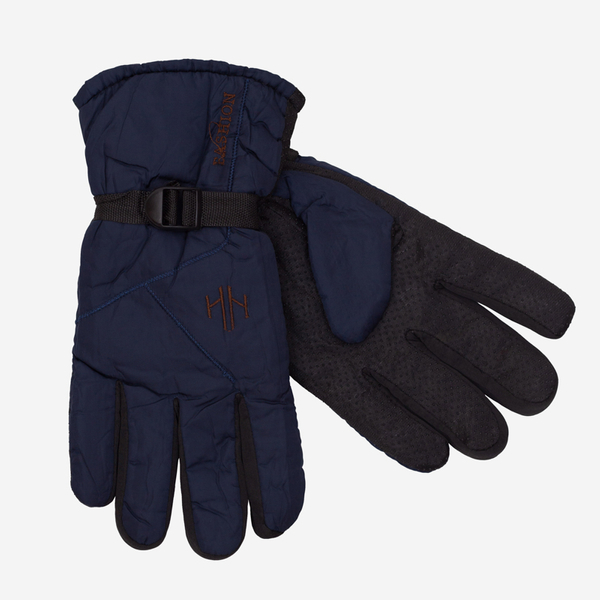 Marineblaue isolierte Herrenhandschuhe mit Handgelenkverstellung - Accessoires