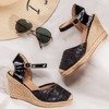 Mimino Black Wedge Sandals - Schuhe