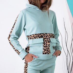 Mint Damen Sweatshirt Set mit Leopardenmuster - Kleidung