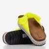 Neongelbe Damenschuhe mit Kordesa-Schleife - Schuhe