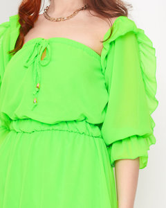 Neongrünes spanisches Damenkleid - Kleidung