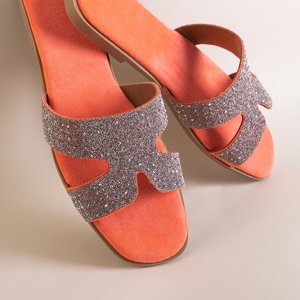 Neonorange Frauenschuhe mit Haviva-Dekorationen - Schuhe