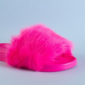 Neonrosa Frauenschuhe mit Fell Danita - Schuhe
