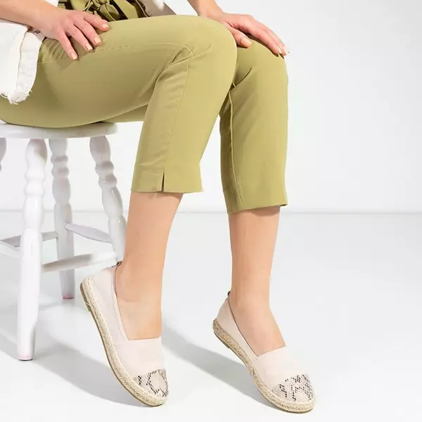 OUTLET Beige Damen-Espadrilles mit Tierprägung Lenda - Footwear