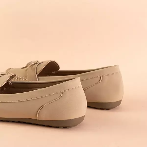 OUTLET Beige Mokassins für Damen mit Letisa-Schleife - Schuhe