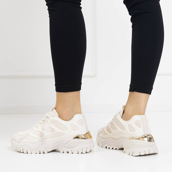 OUTLET Beige sportliche Damen-Sneakers Raysn - Schuhe