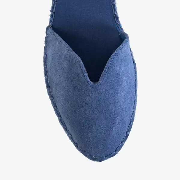 OUTLET Blaue Damensandalen a'la Espadrilles auf der Monata-Plattform - Schuhe