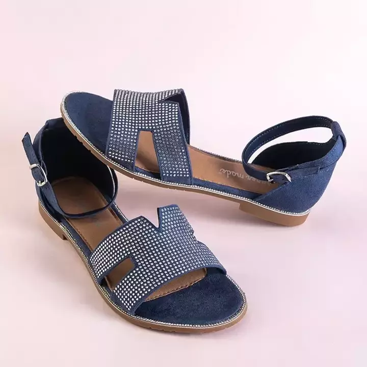 OUTLET Blaue Damensandalen mit Zirkonia Motilya - Schuhe