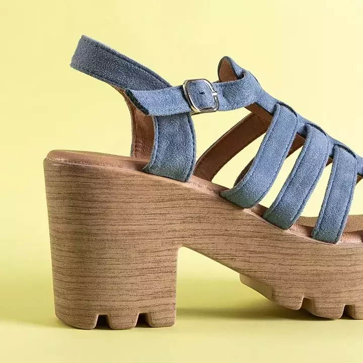 OUTLET Blaue Damensandalen mit hohen Absätzen Tamianka - Schuhe