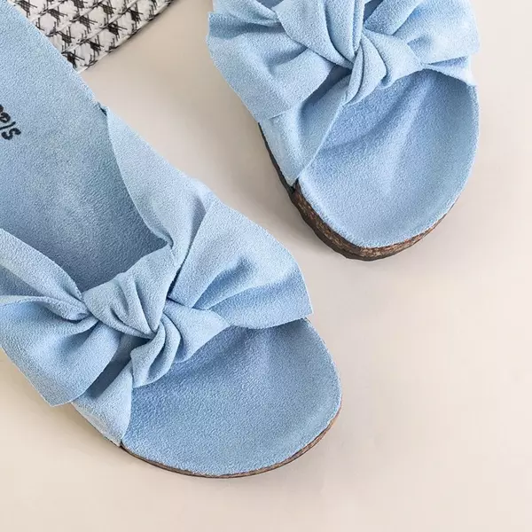 OUTLET Blaue Frauenschuhe mit Schleife Alanza - Schuhe