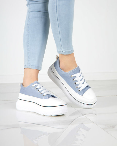 OUTLET Blaue und graue Damen-Sneakers auf der Veritar-Plattform - Schuhe