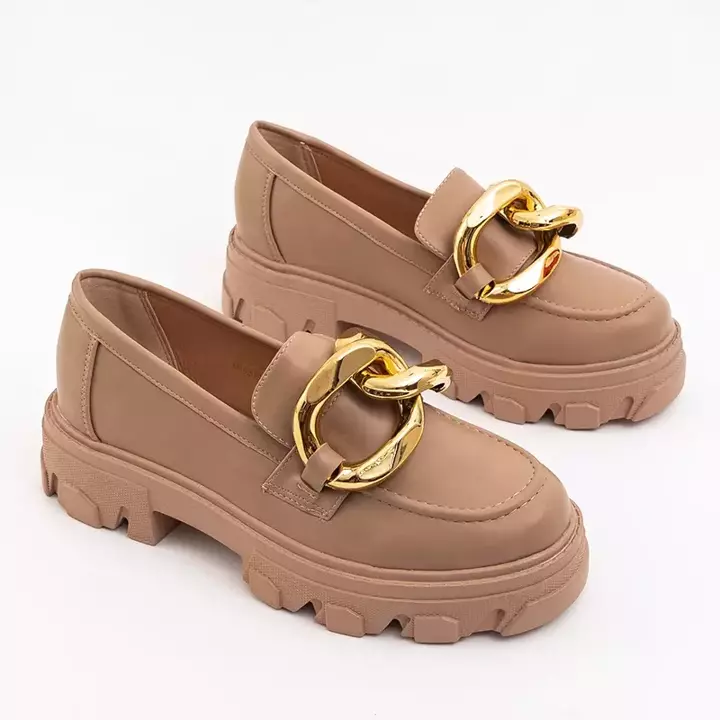 OUTLET Braune Schuhe mit goldenem Ornament Lygia - Schuhe