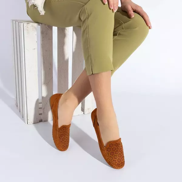OUTLET Brown Cexotic durchbrochene Slipper für Damen - Schuhe
