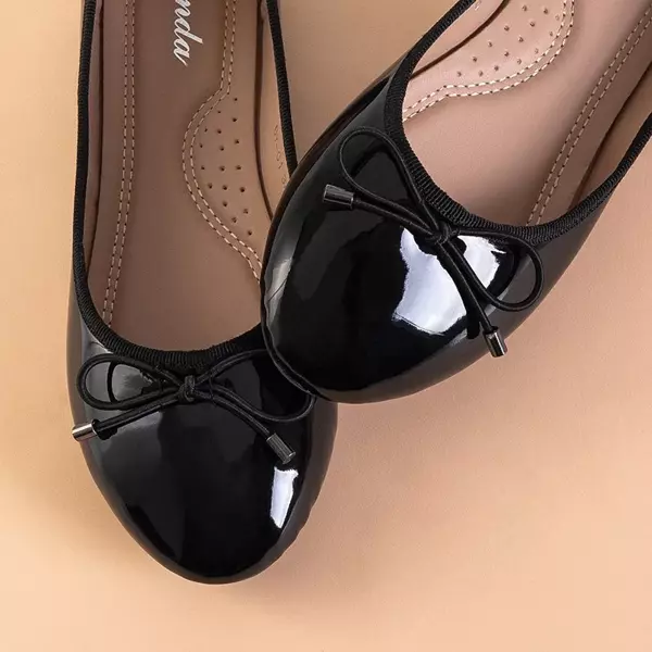 OUTLET Damen schwarz-rosa Lack Suzzi Ballerinas - Schuhe